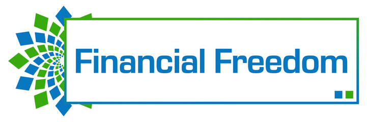 Financial Freedom Green Blue Circular Bar 