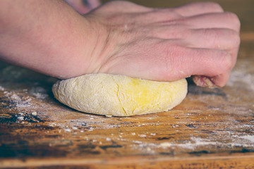 Dough on Rustic Table