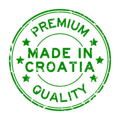 Grunge green premium quality made in Croatia round rubber seal stamp