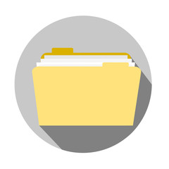 Open Rectangular folder flat round icon