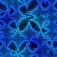 Dark blue  shinning neon spiky ornament in background.