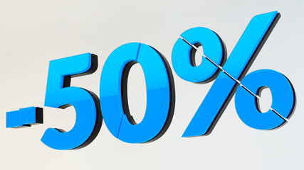 50 percent discount 3d text