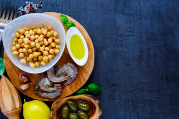 Chickpeas salad ingredients