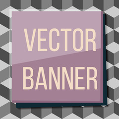 Abstract vector banner with square glass. Gray cubes Background. Vector.