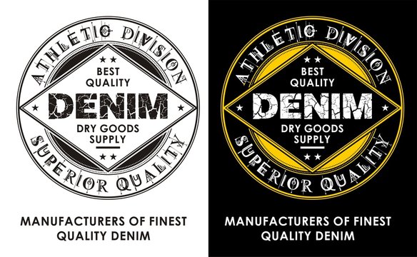 Typography Design Denim, Vector.