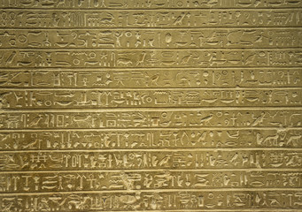 Hieroglyphics engraves on stone