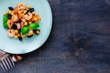Chickpeas salad in plate