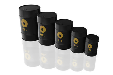 Oil barrels isolated on white - 3d rendering