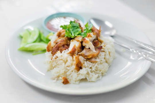 Thai crispy chicken with rice