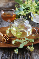 Linden tea and honey