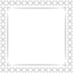 Vintage pattern with square white frame and ornament with place for text