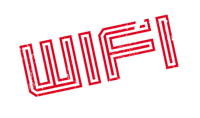 Wifi rubber stamp. Grunge design with dust scratches. Effects can be easily removed for a clean, crisp look. Color is easily changed.