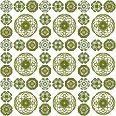 Seamless texture with 3D rendering abstract fractal green pattern