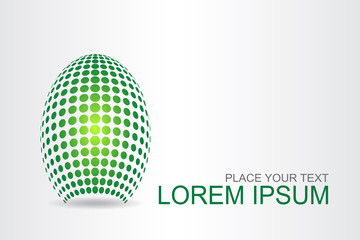Logo stylized spherical surface with abstract shapes
