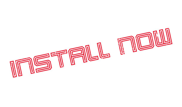 Install Now rubber stamp. Grunge design with dust scratches. Effects can be easily removed for a clean, crisp look. Color is easily changed.