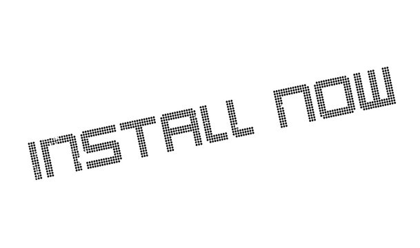 Install Now rubber stamp. Grunge design with dust scratches. Effects can be easily removed for a clean, crisp look. Color is easily changed.