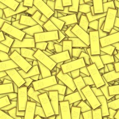 Background with Gold bars. Seamless pattern. 3D rendering illustration.