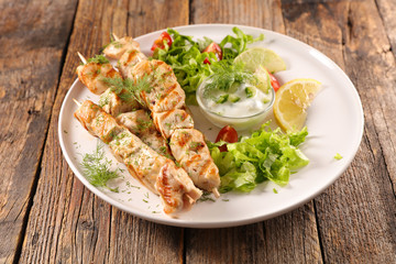 grilled chicken and salad