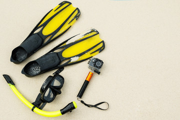 Equipment for snorkeling and action camera