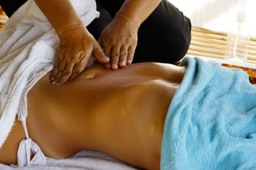 Female belly during massage
