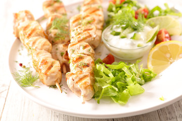 grilled chicken and salad