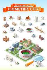 Build Your Own Isometric City . Isolated Vector Element