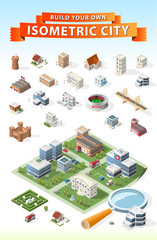 Build Your Own Isometric City . Isolated Vector Element