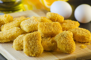 Raw chicken nuggets