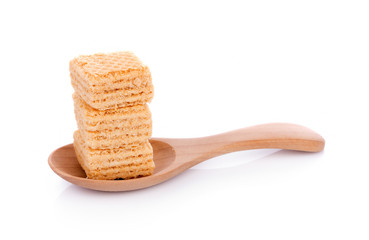 Milk wafers cubes isolated on white background