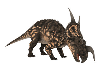 3D Rendering Dinosaur Einiosaurus on White