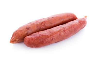 Chinese sausage on white background