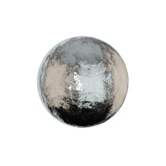 Metallic sphere isolated on white background.