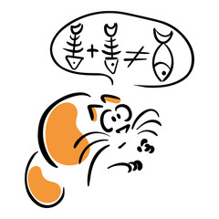 Cat thinking of fish