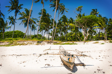 Traditional African / Malagasy wooden hand made fisherman boat