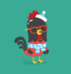 Cute cartoon rooster vector illustration clipart