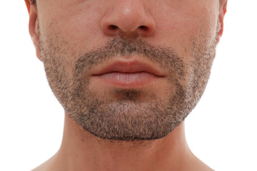 Obraz premium Charming and handsome man half face close up