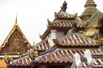 Temple roof in Wat Pho, Bangkok, Thailand