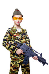 kid in soldier uniform