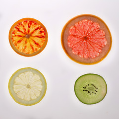 Slice of fruits composition