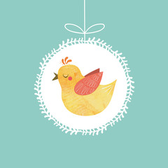 Illustration with Chinese New Year rooster