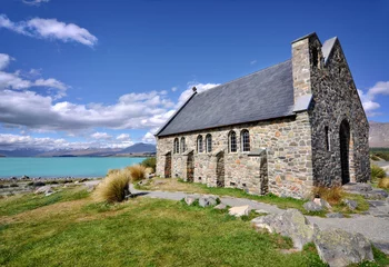 Poster Church of the Good Shepherd, Lake Tekapo, New Zealand © Delphotostock