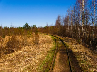 Narrow-gauge railroad of peat enterprise 