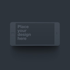 Dark vector clay render smartphone mock up.