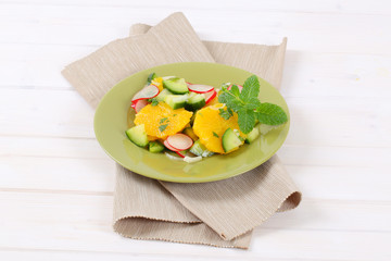 radish and cucumber salad with orange