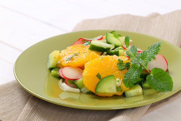 radish and cucumber salad with orange