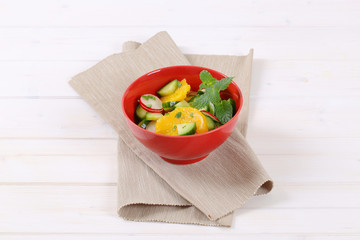 radish and cucumber salad with orange