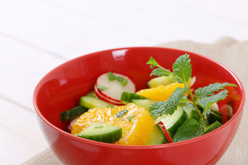 radish and cucumber salad with orange