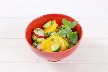 radish and cucumber salad with orange
