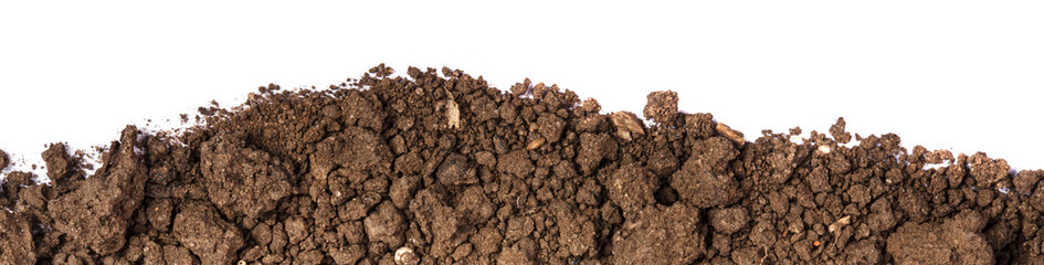 Fertile soil on a white background