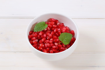 bowl of pomegranate seeds